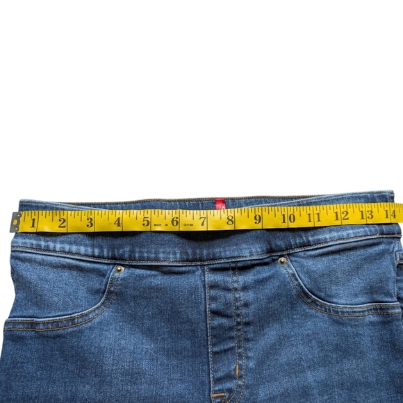 Spanx Jeans Distressed Elastic Waist Womens M Ankle Skinny Stretch High Rise - Picture 11 of 13